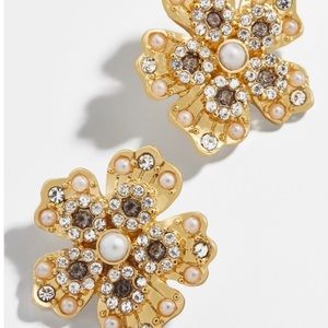 BaubleBar golden floral stud earrings